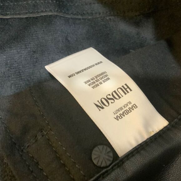 HUDSON Barbara Faux Leather High Waist Straight Ankle in Black Beauty size 30 - Picture 12 of 15